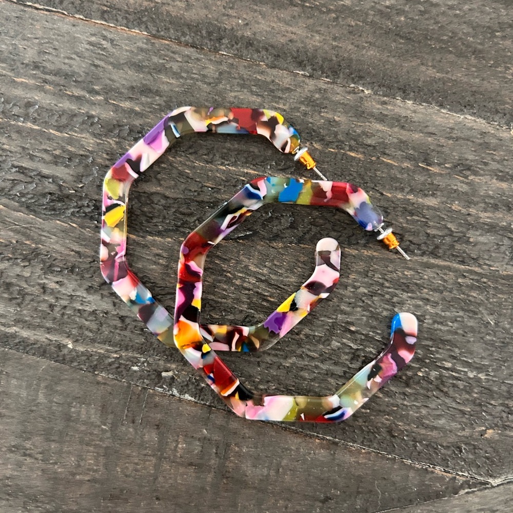 Colorful Geometric Hoop Earrings